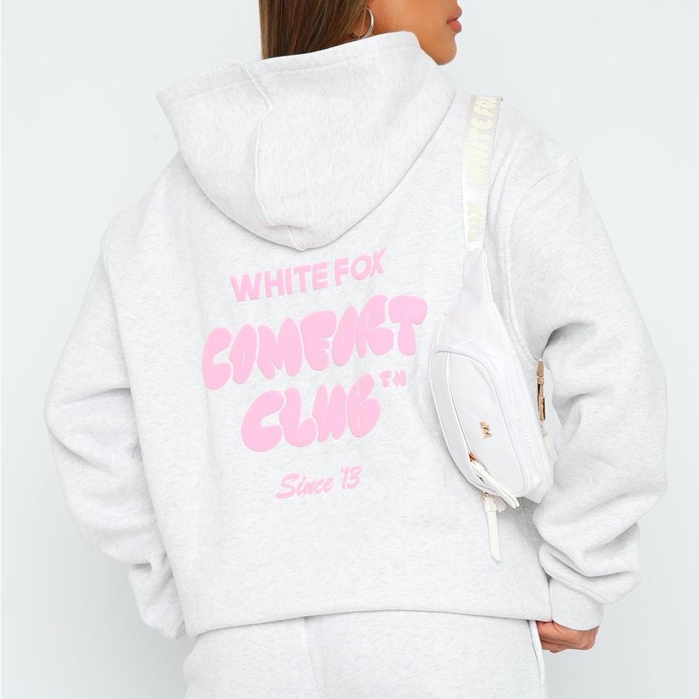 White Fox Comfort Club Oversized Hoodie Mist NWT